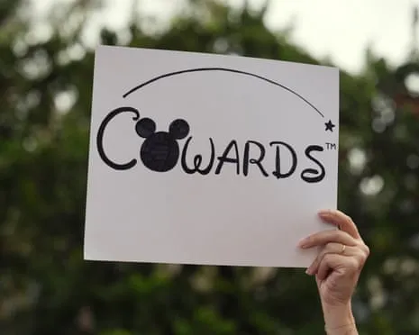 Scores Protest In Front Of Mickey Mouse Company Headquarters Concerning ‘Un-American’ Jimmy Kimmel Show Removal